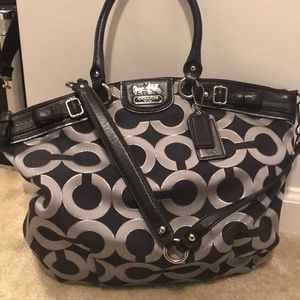 Coach Black and Silver Signature C Handbag